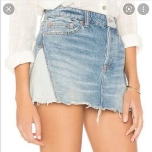 Free People We The Free Patchwork Denim Skirt